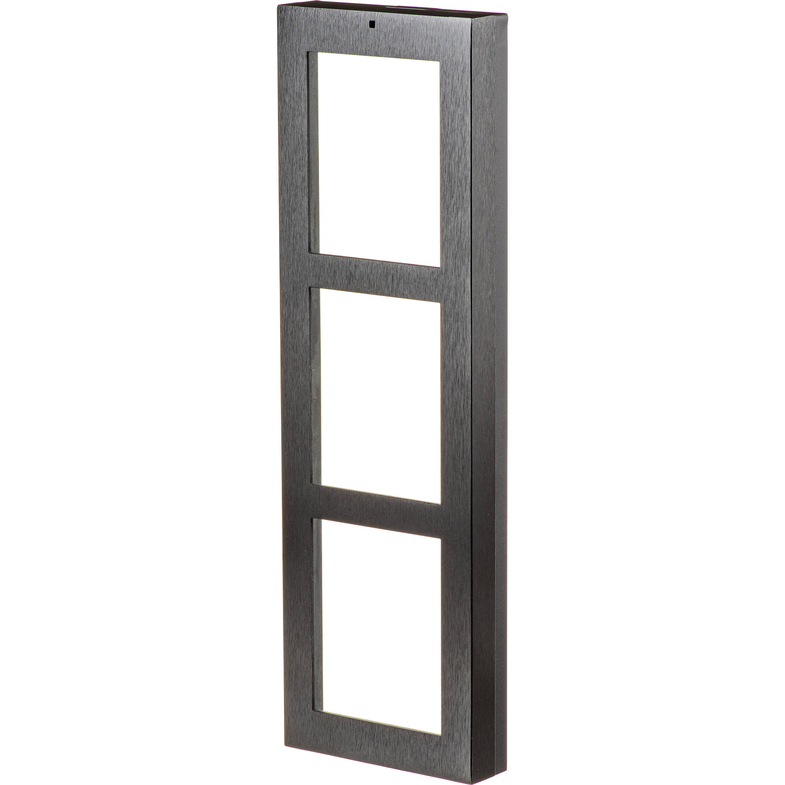 Black 2N IP Verso 3-module surface frame for visible entry intercom installation — view 3