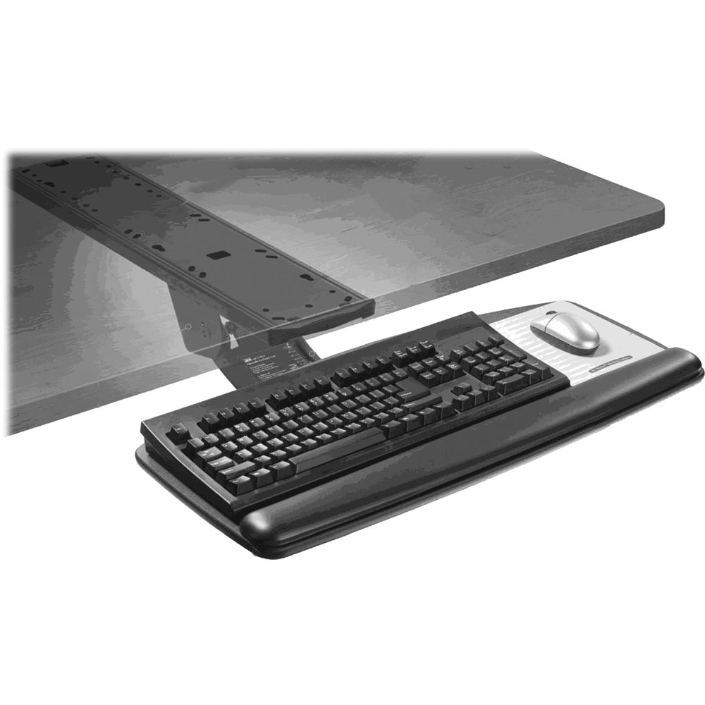 3M adjustable keyboard tray sized 26.5 x 23 x 8 for ergonomic workstation use — view 3