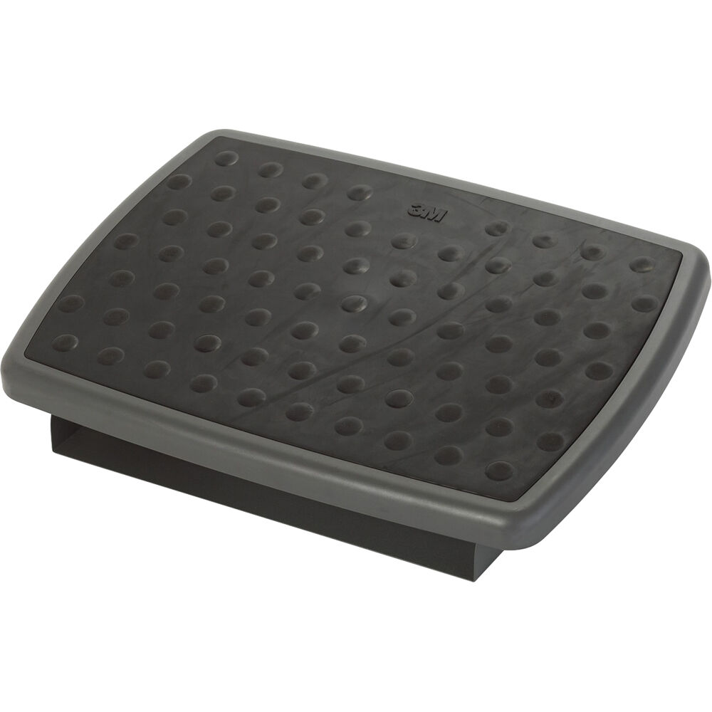 3M FR330 charcoal adjustable footrest with non-skid surface under a desk — view 2