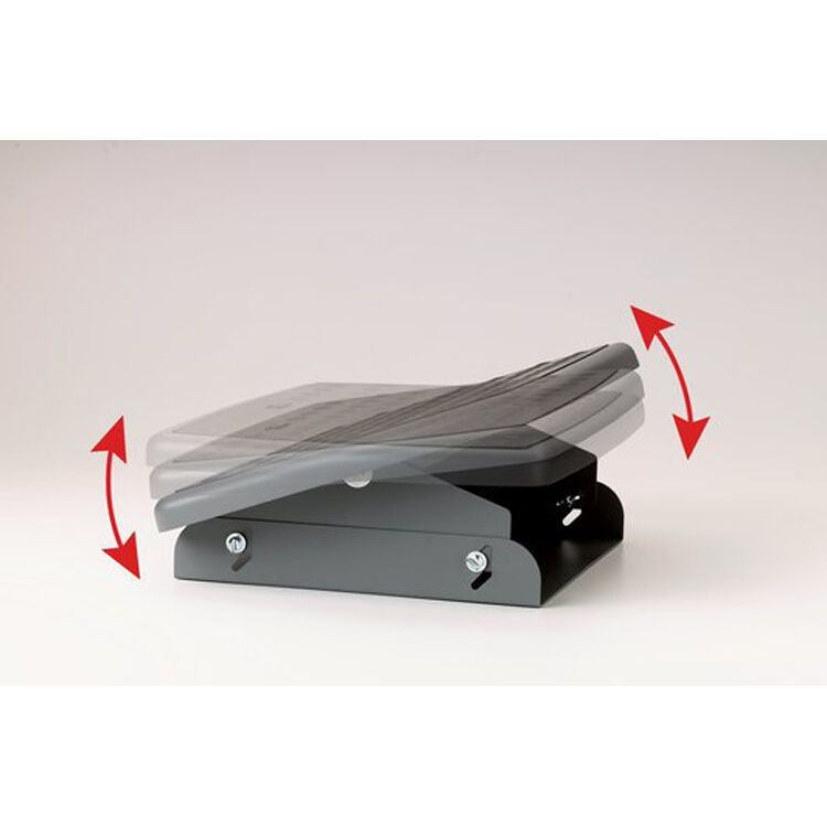 3M FR330 charcoal adjustable footrest with non-skid surface under a desk — view 3