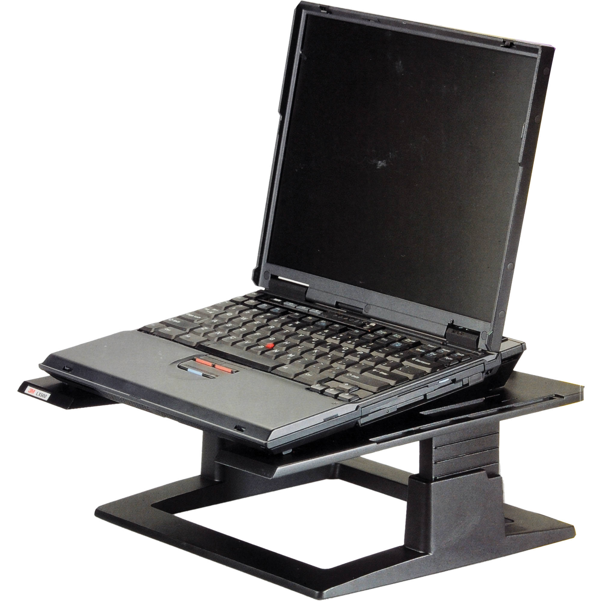 3M LX500 adjustable black notebook riser for ergonomic laptop positioning — view 2