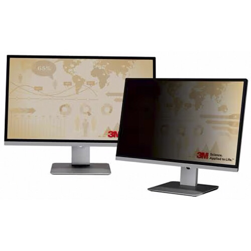 3M 23.6 inch widescreen privacy filter PF236W9B mounted on a desktop monitor — view 2