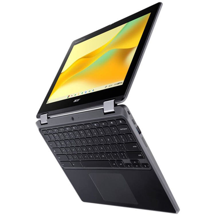 Acer Spin 512 12-inch Chromebook convertible with touchscreen, Intel N100, and black patterned cover — view 10