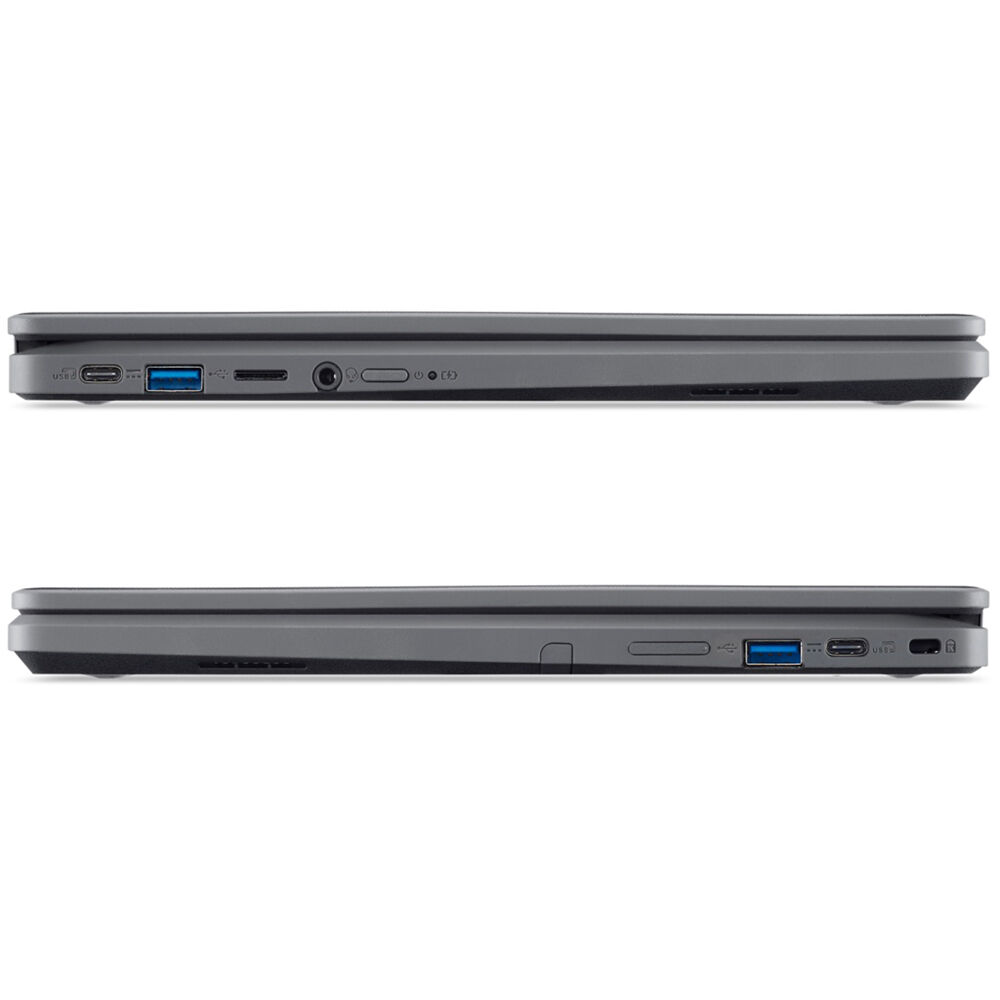Acer Spin 512 12-inch Chromebook convertible with touchscreen, Intel N100, and black patterned cover — view 14