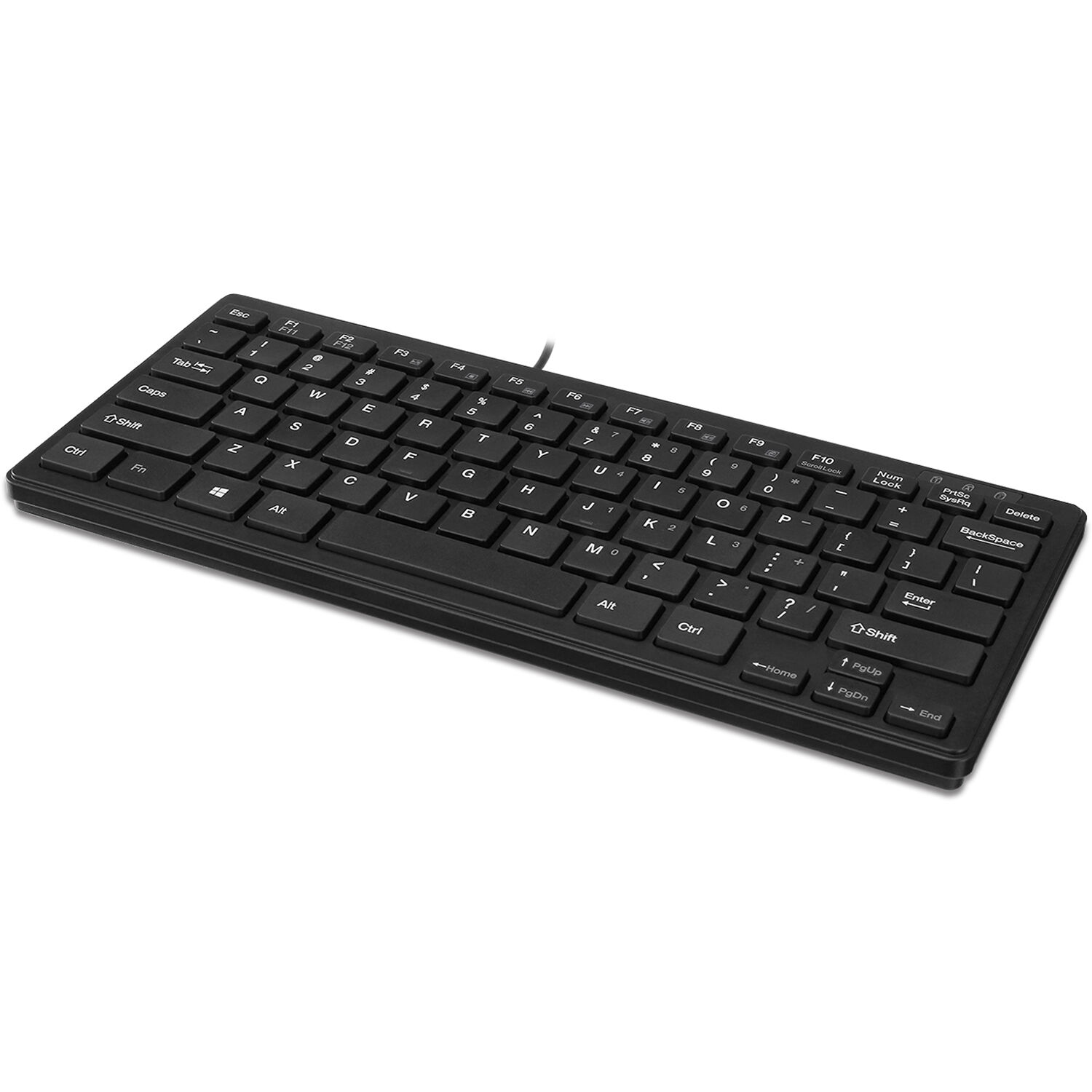 Adesso Windows mini USB keyboard with slim compact design, membrane keys, and embedded numeric keypad — view 3