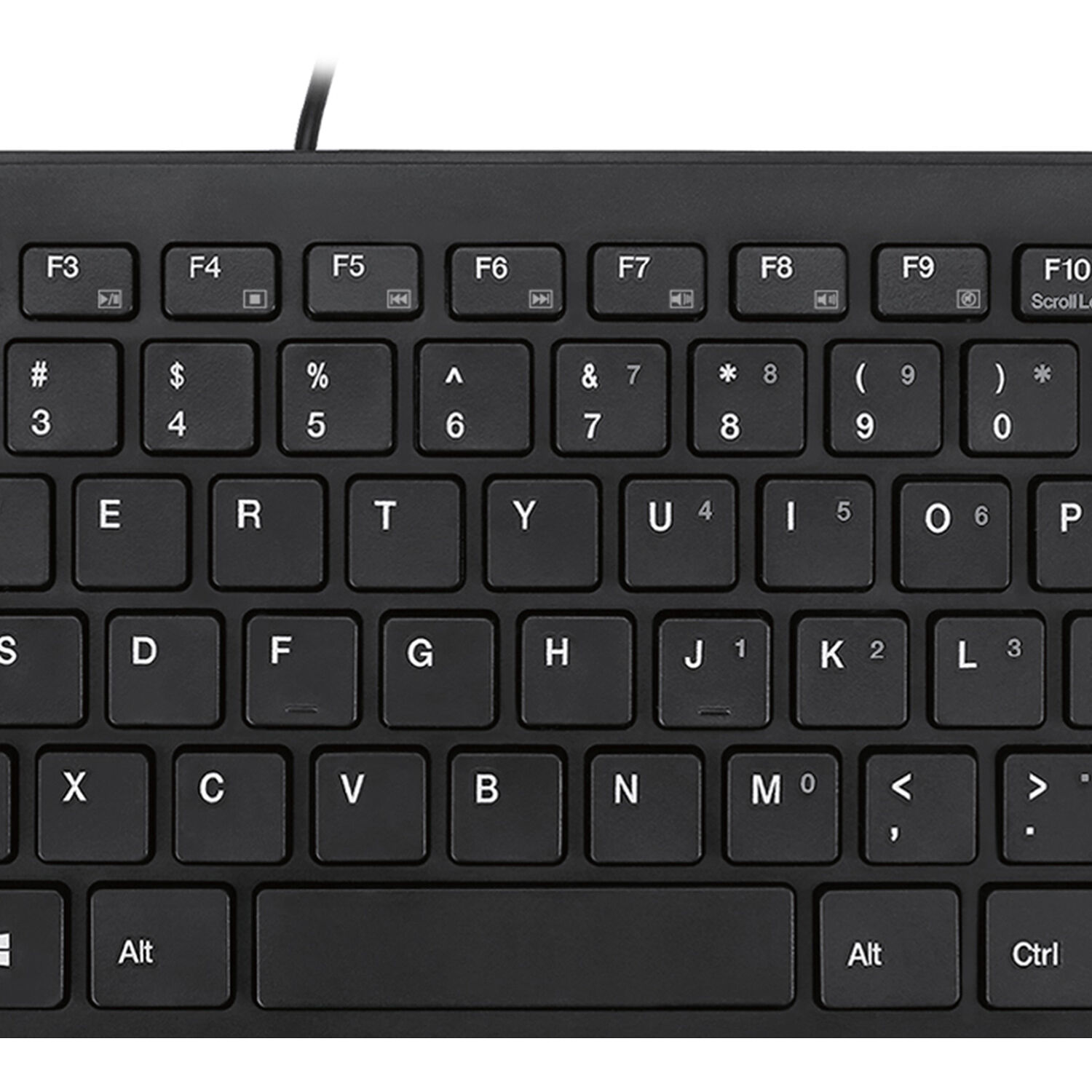Adesso Windows mini USB keyboard with slim compact design, membrane keys, and embedded numeric keypad — view 6