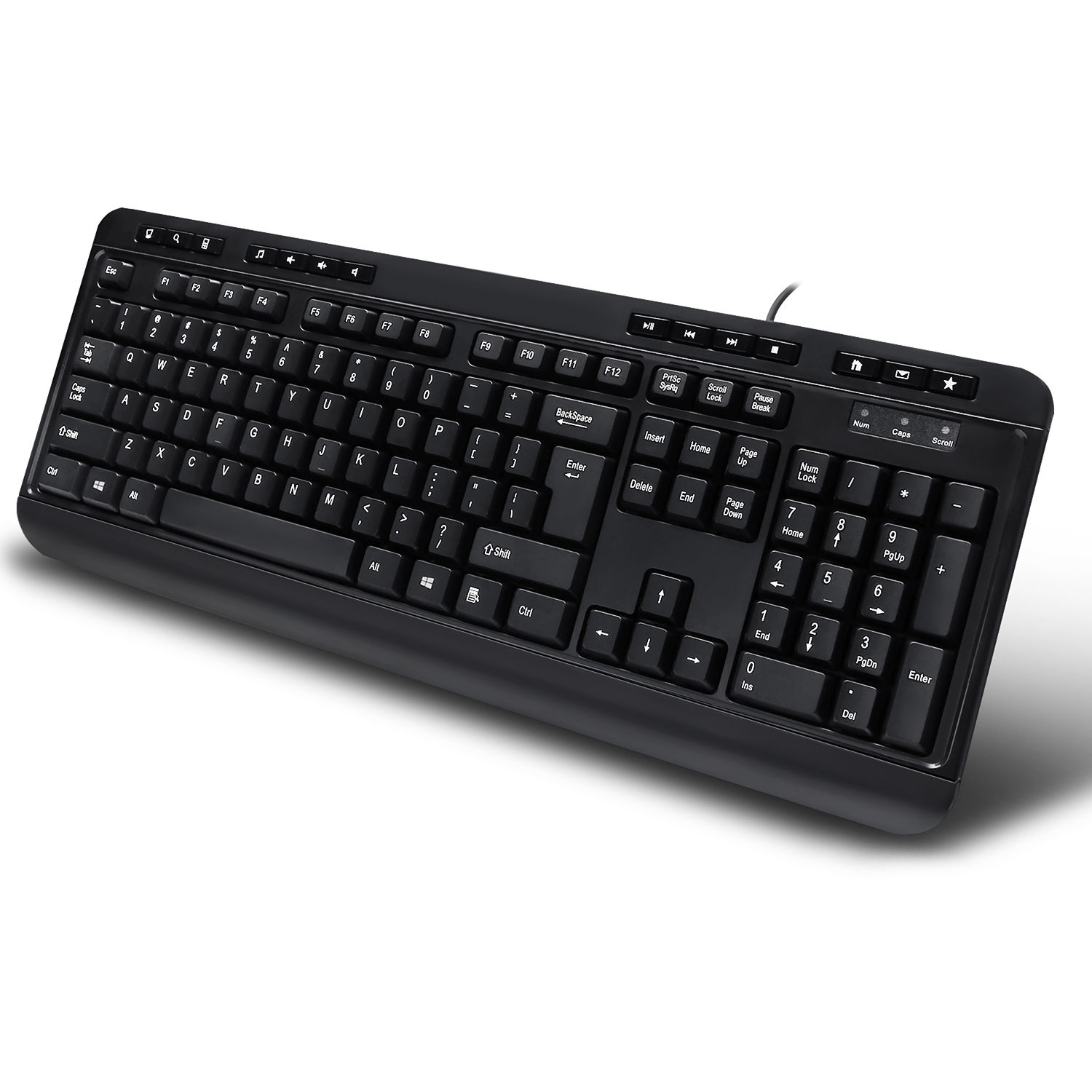 Adesso EasyTouch 132 multimedia desktop keyboard with three built-in USB ports, black — view 3