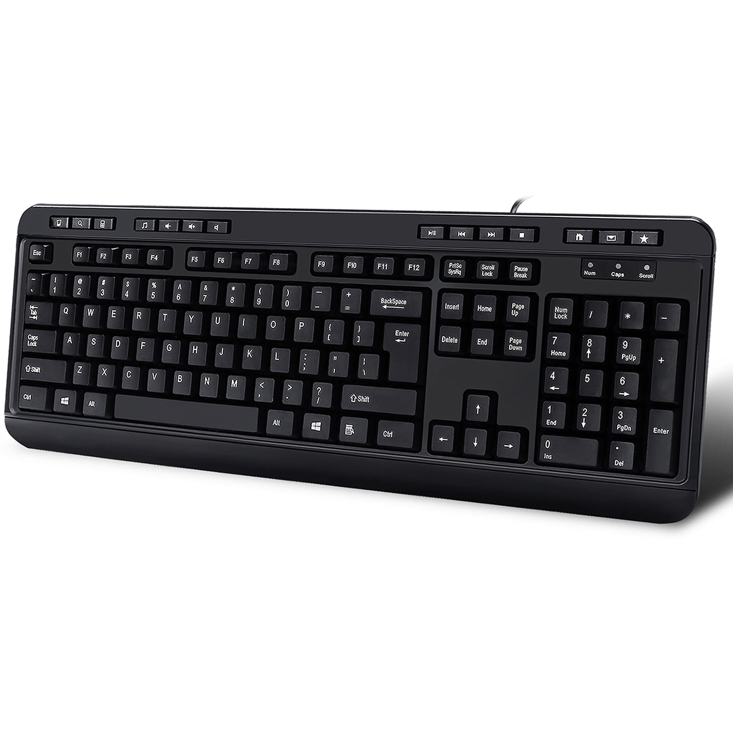 Adesso EasyTouch 132 multimedia desktop keyboard with three built-in USB ports, black — view 4