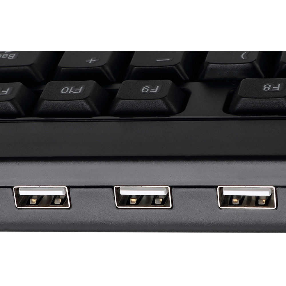 Adesso EasyTouch 132 multimedia desktop keyboard with three built-in USB ports, black — view 6