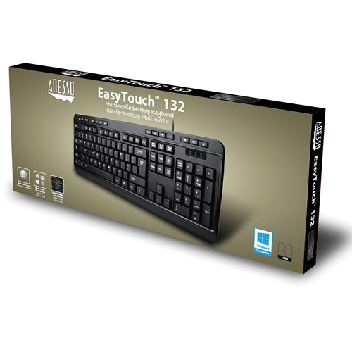 Adesso AKB-132UB multimedia desktop keyboard with 14 hotkeys and USB connection — view 7