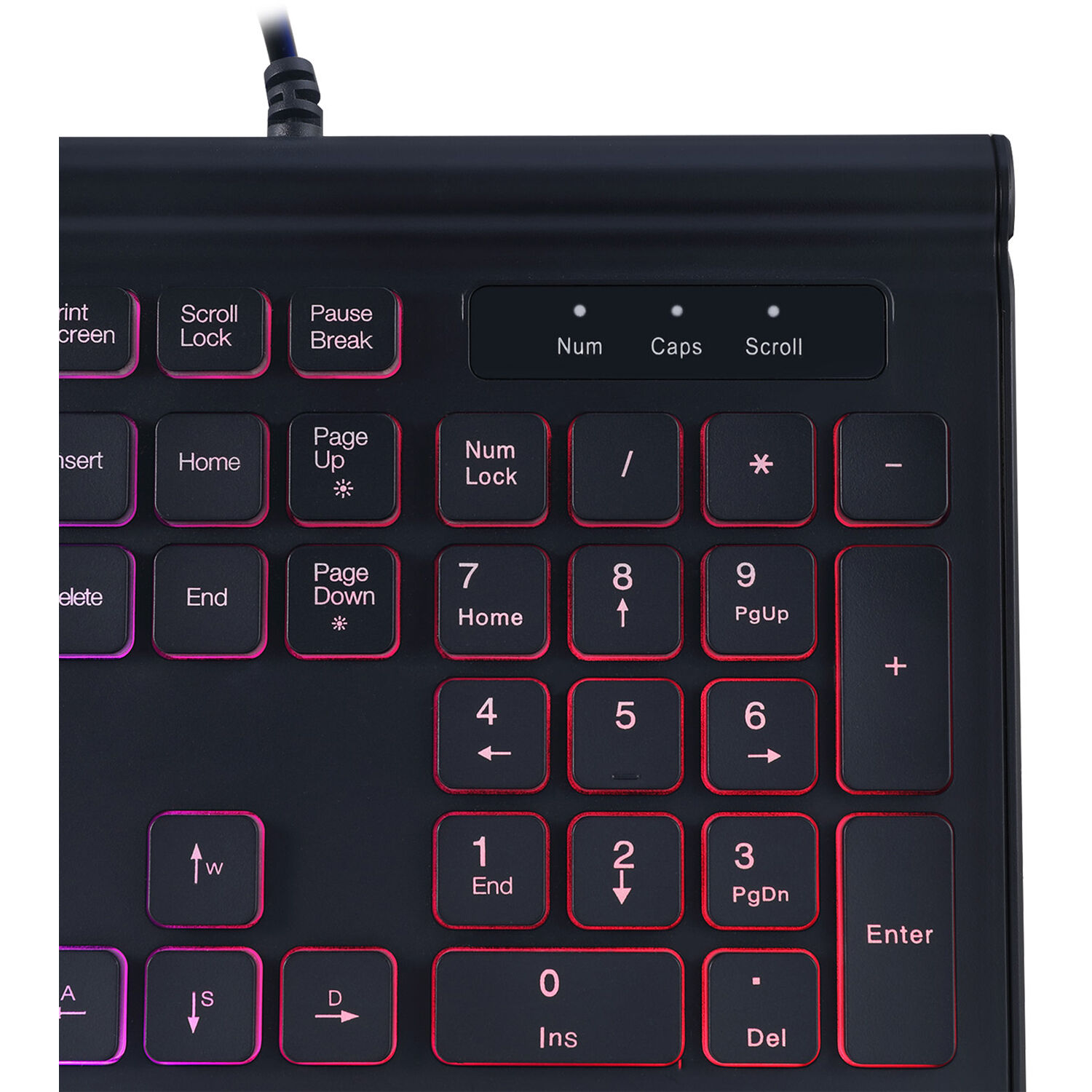 Adesso gaming keyboard and mouse combo with illuminated backlit keys and 1,000 DPI optical mouse — view 8