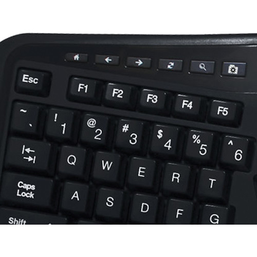 Adesso Tru-Form 150 ergonomic keyboard with 3-color illuminated keys — view 6