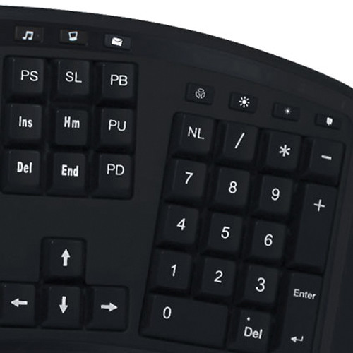 Adesso Tru-Form 150 ergonomic keyboard with 3-color illuminated keys — view 7