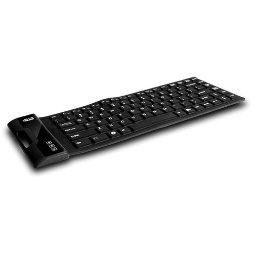 Adesso AKB-212UB antimicrobial flexible mini USB keyboard in black with 6 ft cord — view 4