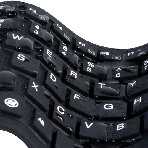 Adesso AKB-212UB antimicrobial flexible mini USB keyboard in black with 6 ft cord — view 5