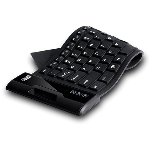 Adesso AKB-212UB antimicrobial flexible mini USB keyboard in black with 6 ft cord — view 6