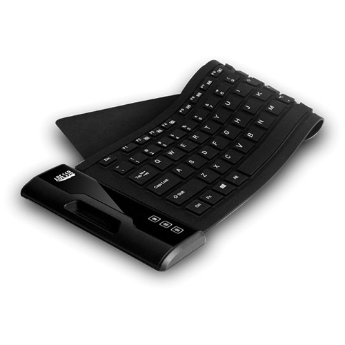 Adesso AKB-232UB antimicrobial flexible full-size USB keyboard in black with 6 ft cord — view 4