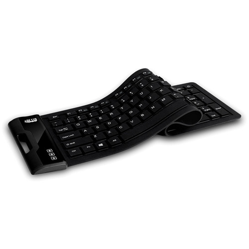 Adesso AKB-232UB antimicrobial flexible full-size USB keyboard in black with 6 ft cord — view 5
