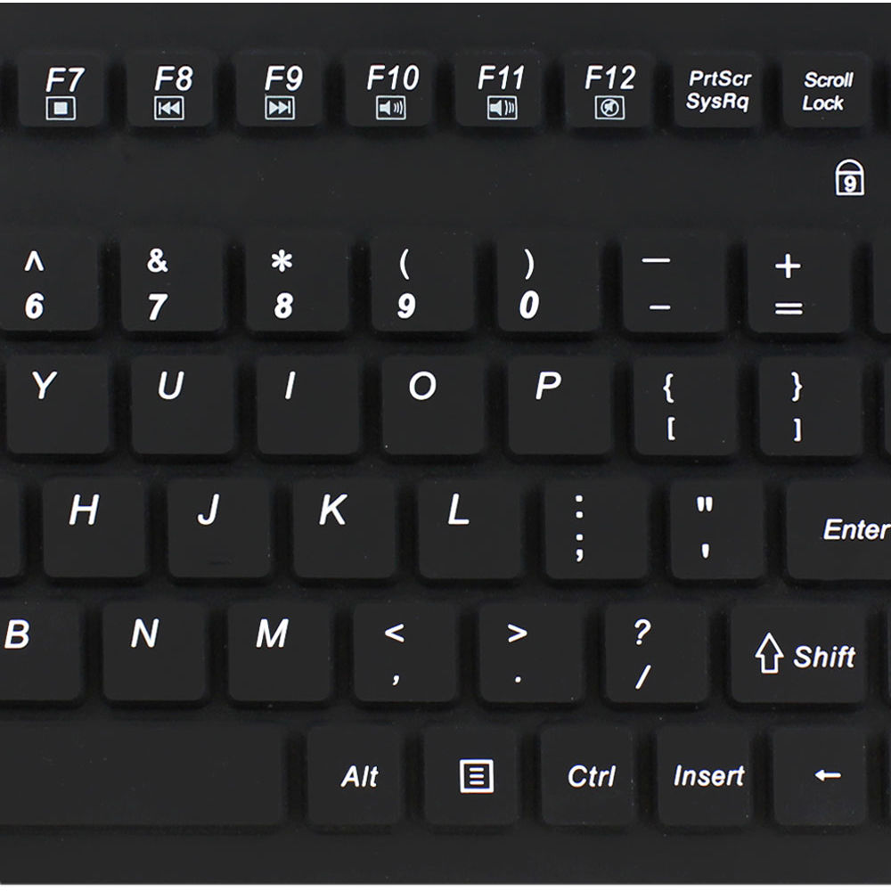 Adesso waterproof silicone keyboard with touchpad, 10-key numeric keypad, and 12 hot keys — view 6