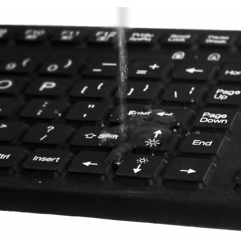 Adesso waterproof silicone keyboard with touchpad, 10-key numeric keypad, and 12 hot keys — view 8
