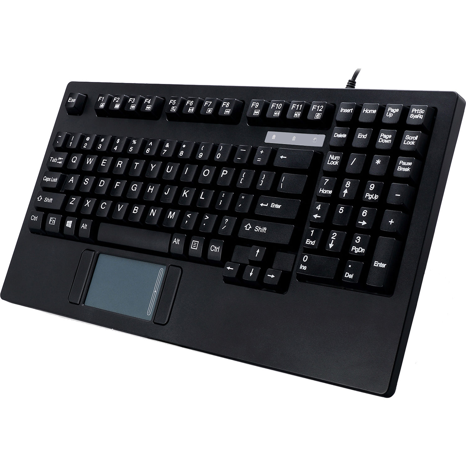 Adesso EasyTouch AKB-425UB compact USB keyboard with integrated GlidePoint touchpad — view 2