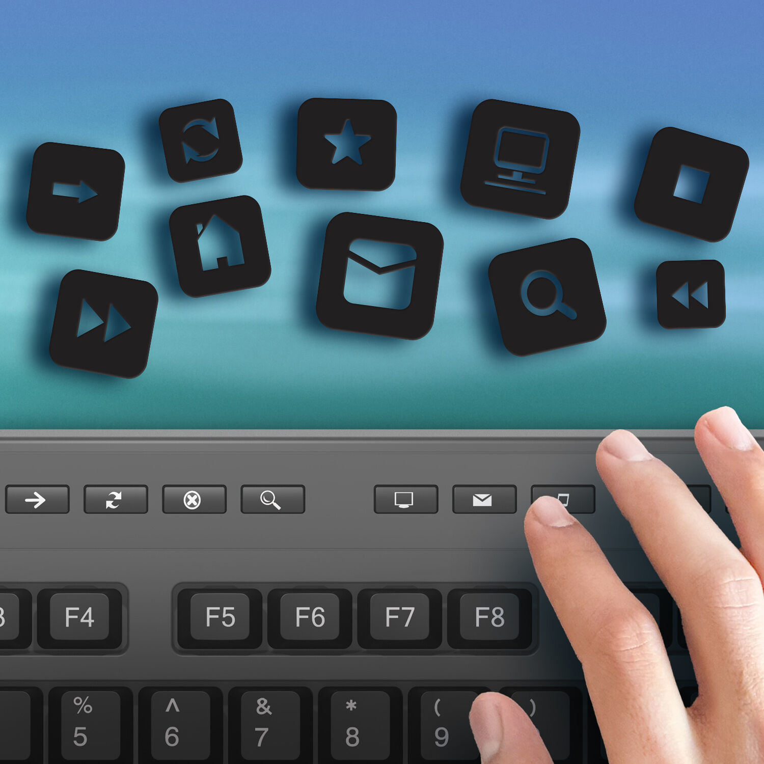 Adesso wired full-size touchpad keyboard with integrated click buttons and scroll wheel — view 12