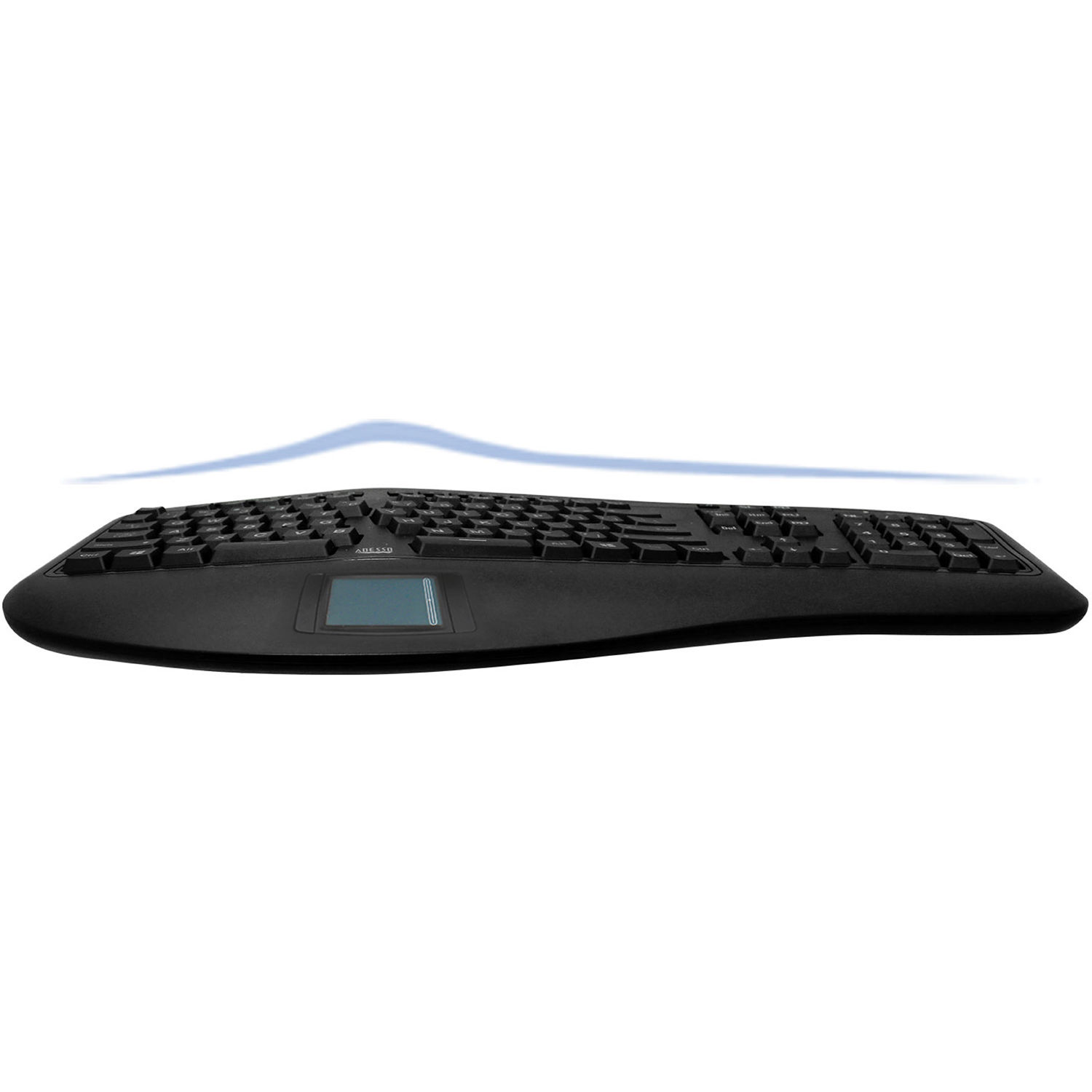 Adesso TruForm ergonomic keyboard with integrated touchpad and USB connection — view 3
