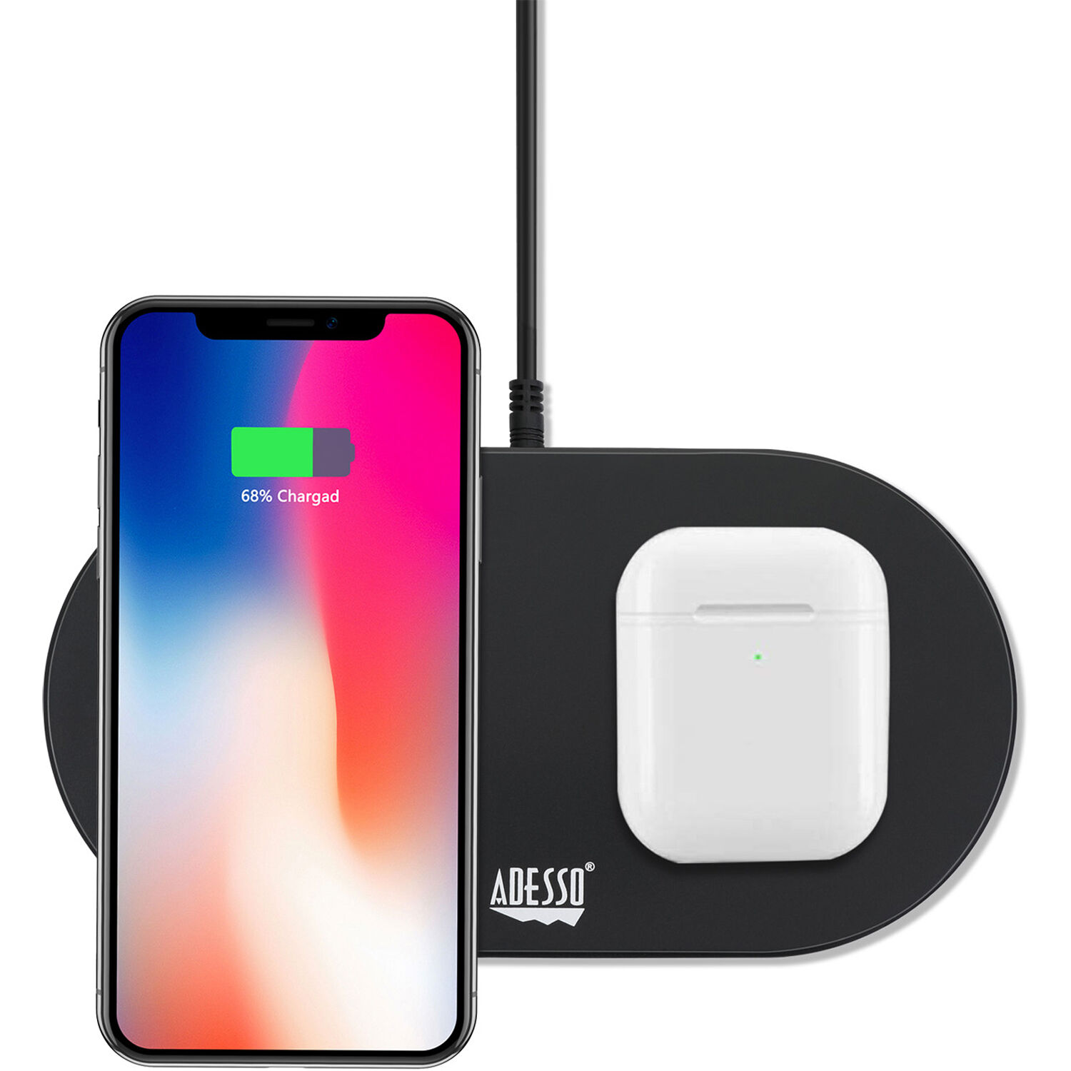 Adesso AUH-1040 dual wireless Qi charging pad with 15 W max output — view 10