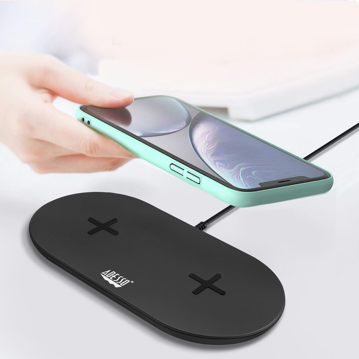Adesso AUH-1040 dual wireless Qi charging pad with 15 W max output — view 12
