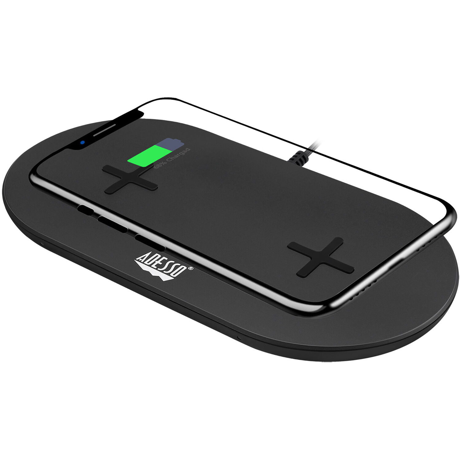 Adesso AUH-1040 dual wireless Qi charging pad with 15 W max output — view 6