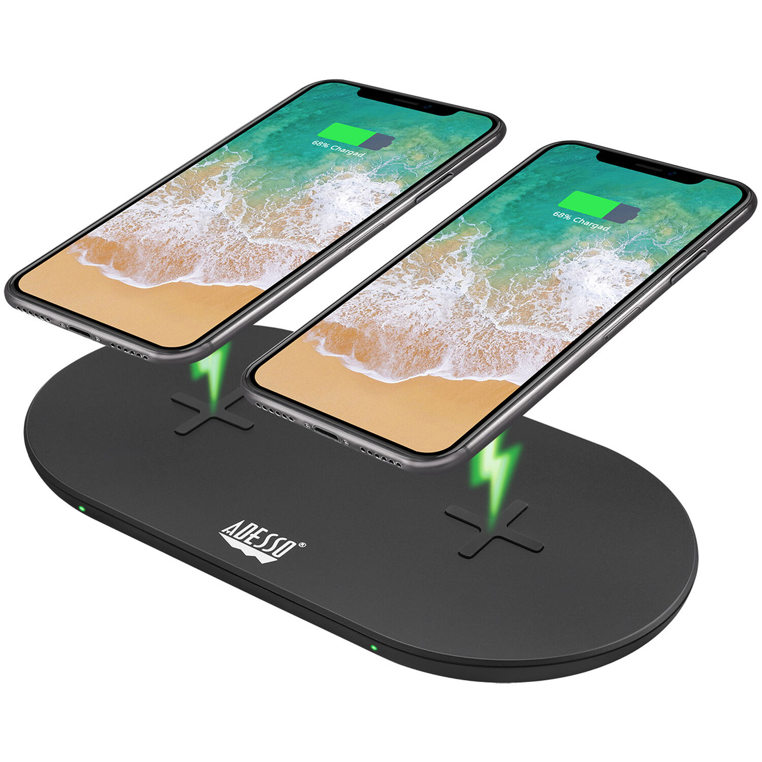 Adesso AUH-1040 dual wireless Qi charging pad with 15 W max output — view 7