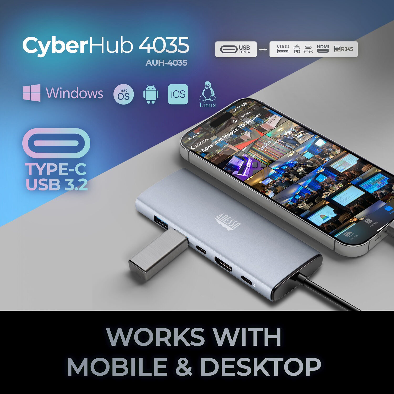 USB C 6IN1 Docking Station — view 12