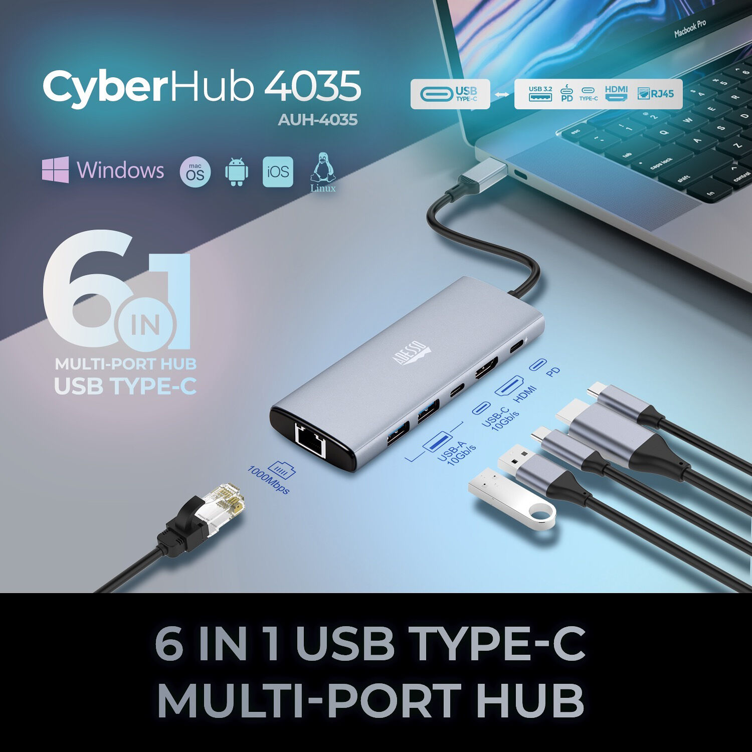 USB C 6IN1 Docking Station — view 8