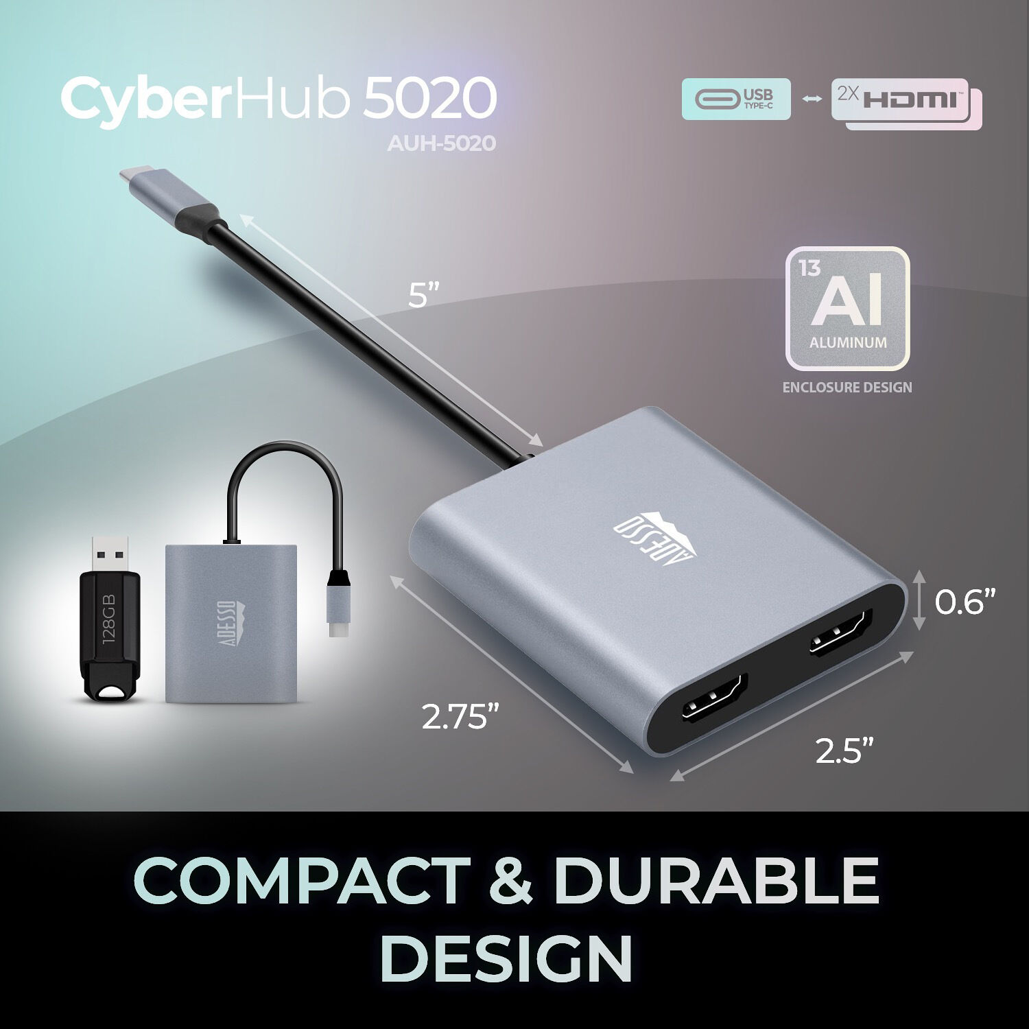 2 Port USBC to HDMI Adapter — view 11
