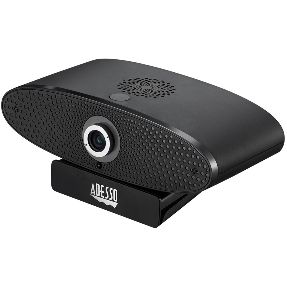 Adesso CyberTrack C100 4K Ultra HD conference webcam with 4X zoom and integrated microphones — view 3