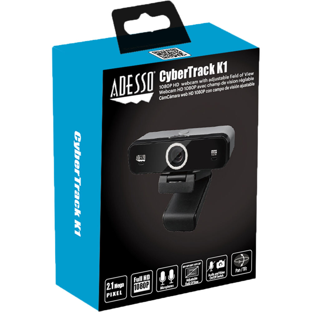 Adesso CyberTrack K1 1080p USB webcam with adjustable view angle and privacy shutter — view 10