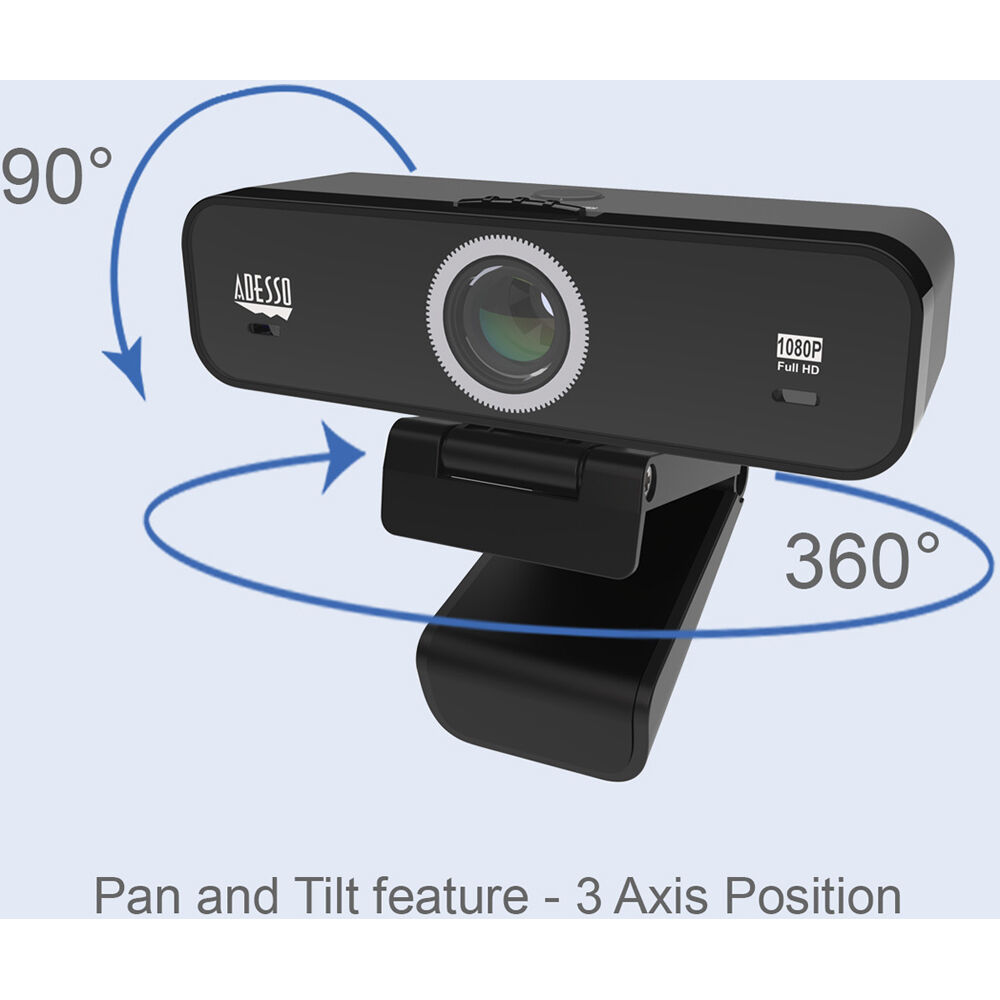 Adesso CyberTrack K1 1080p USB webcam with adjustable view angle and privacy shutter — view 6