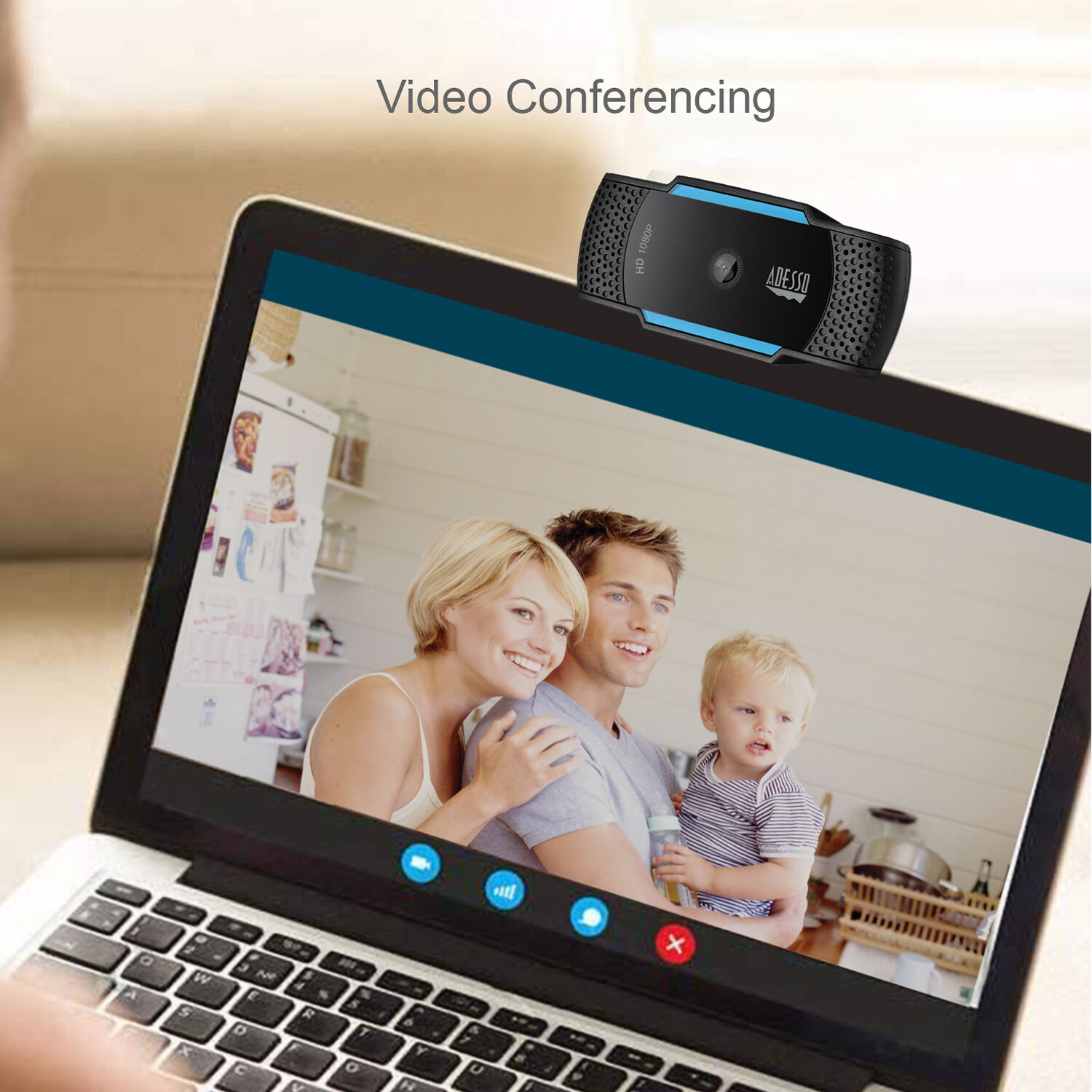 Adesso CyberTrack H5 1080p USB webcam with auto-focus for business video calls — view 7