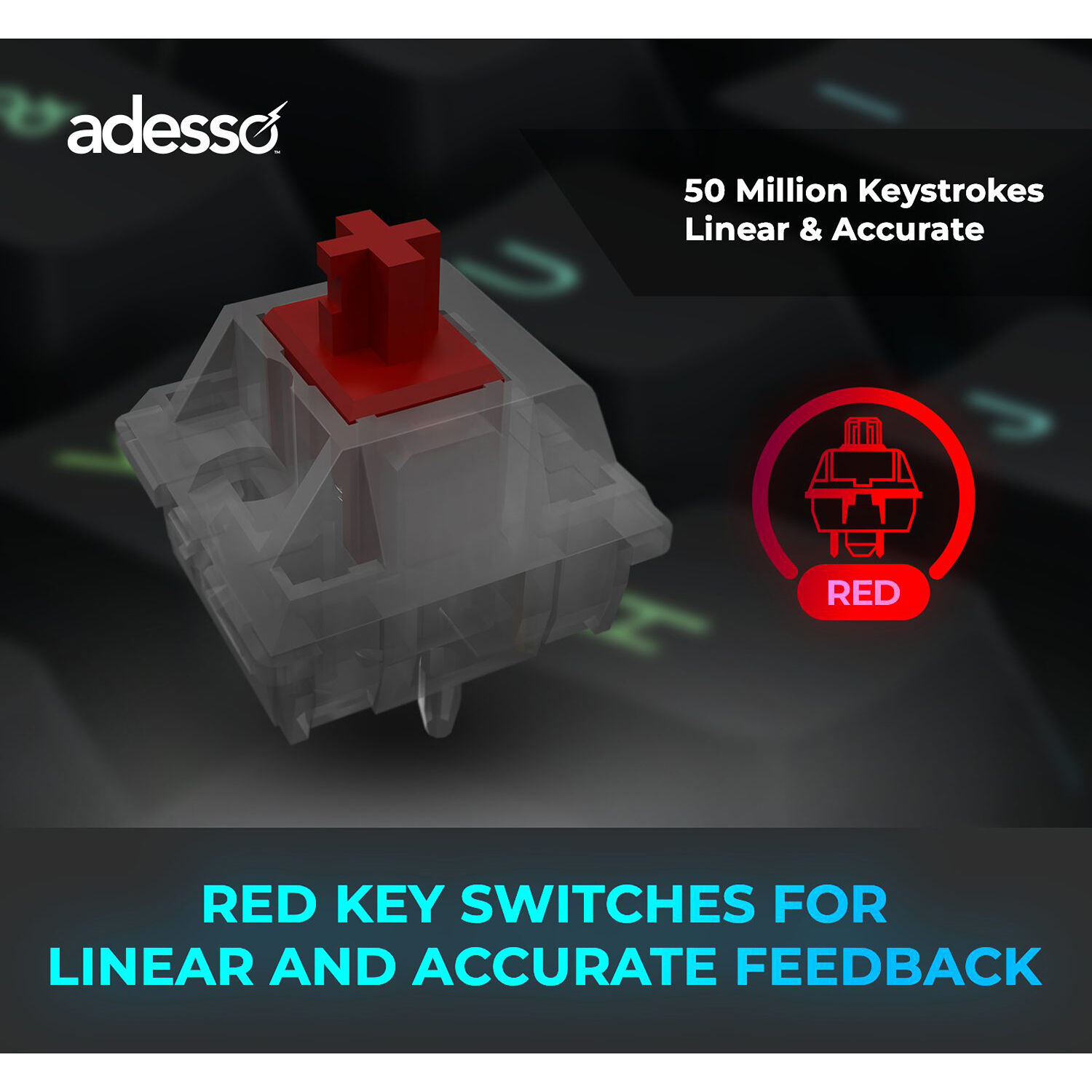 Adesso EasyTouch 1000 wireless RGB mechanical keyboard — view 5
