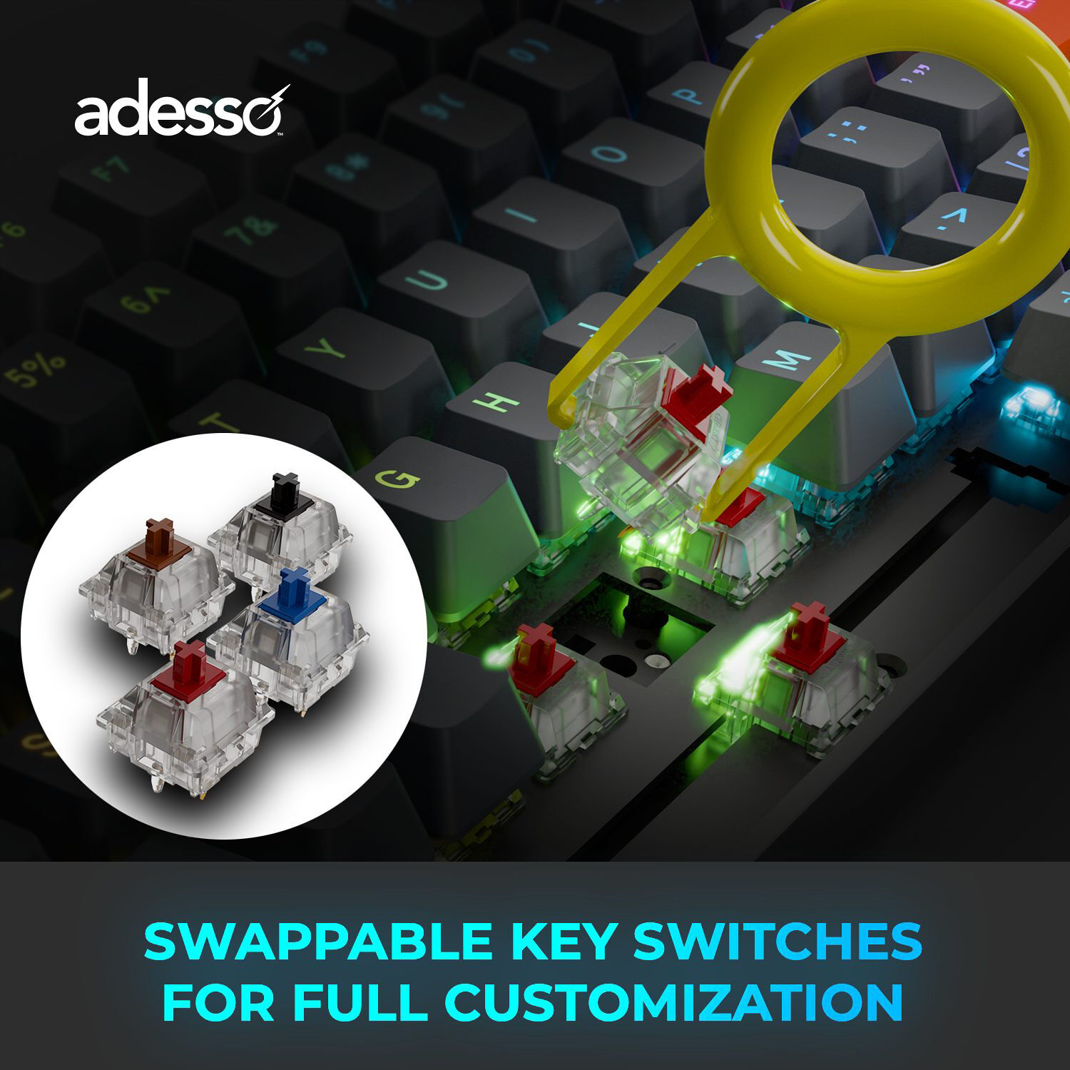 Adesso EasyTouch 1000 wireless RGB mechanical keyboard — view 7