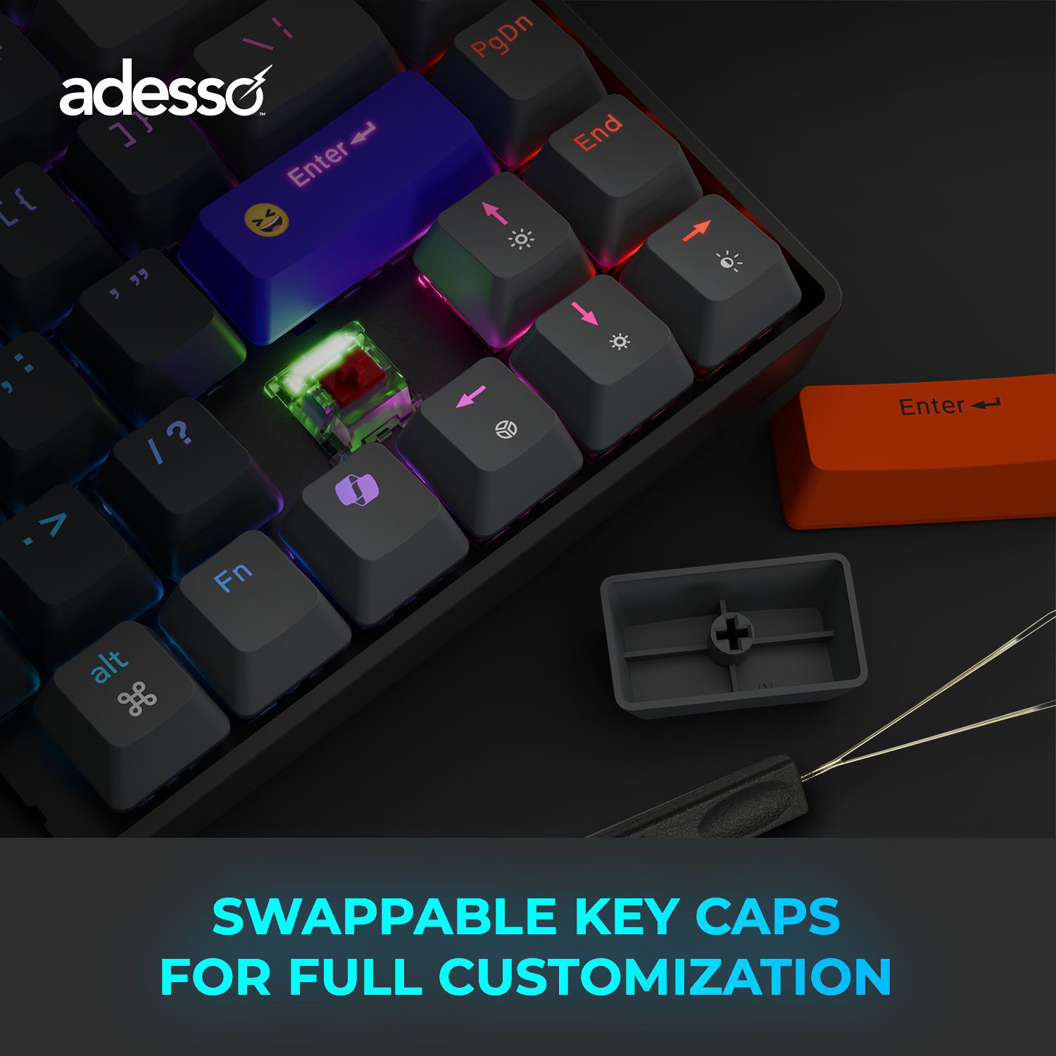 Adesso EasyTouch 1000 wireless RGB mechanical keyboard — view 8