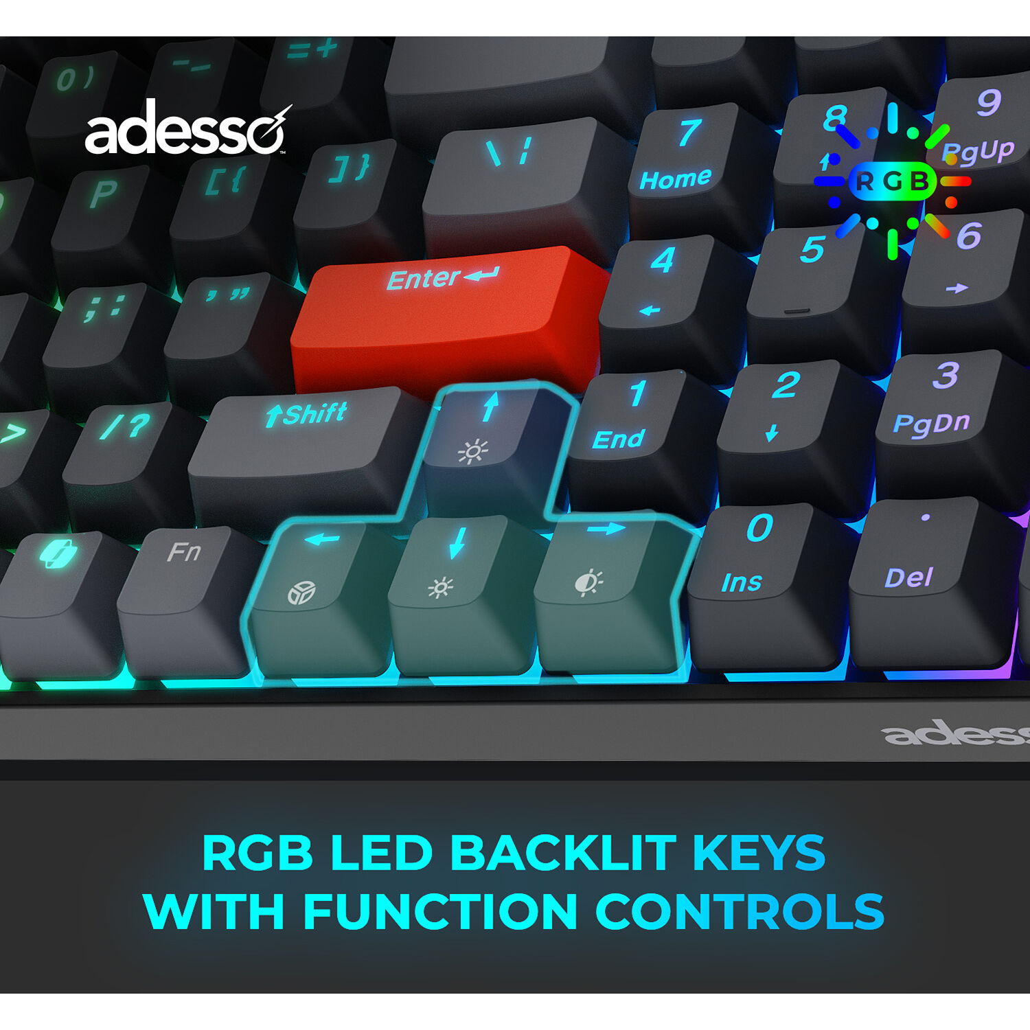Adesso EASYTOUCH 1200 wireless RGB mechanical keyboard — view 2
