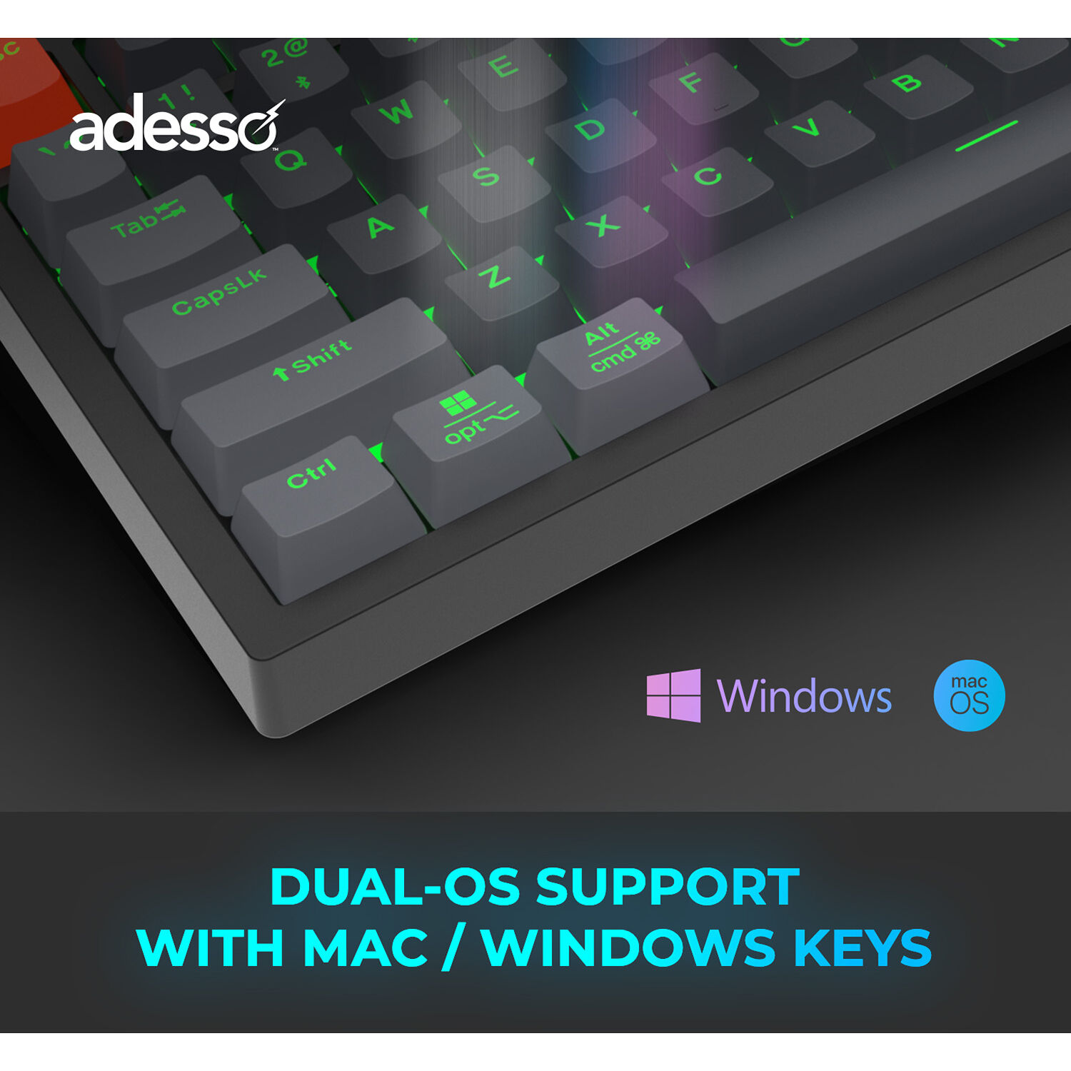 Adesso EASYTOUCH 1200 wireless RGB mechanical keyboard — view 4