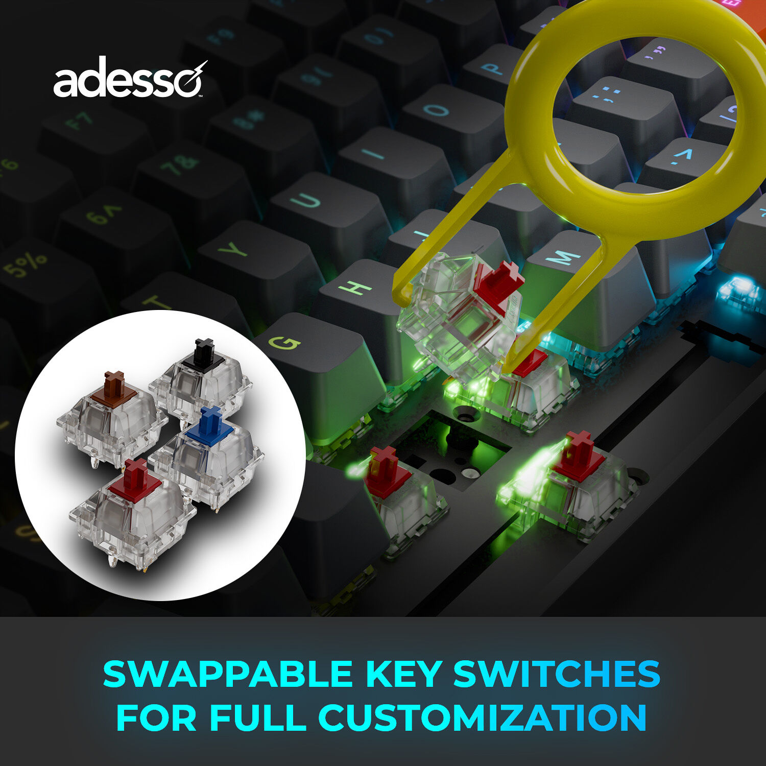 Adesso EASYTOUCH 1200 wireless RGB mechanical keyboard — view 7