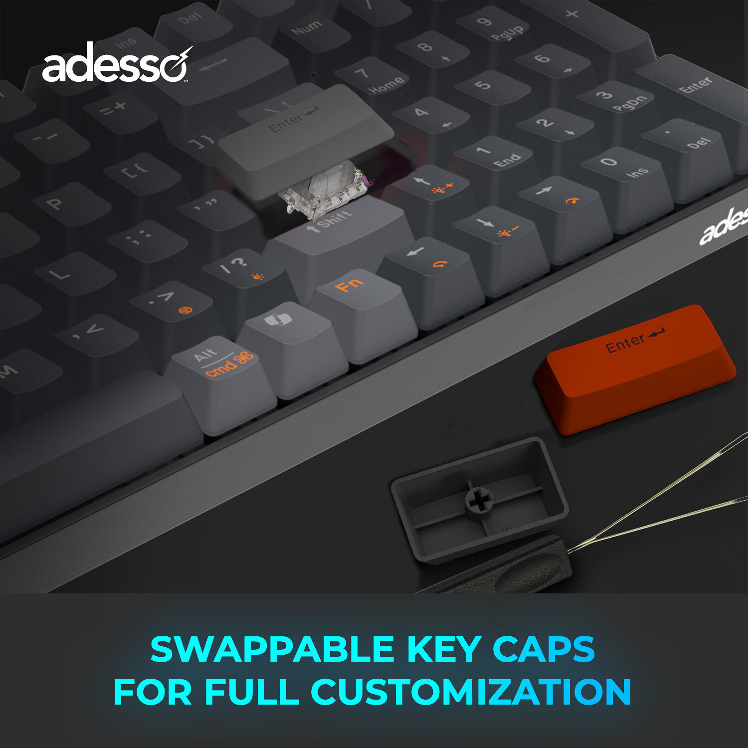 Adesso EASYTOUCH 1200 wireless RGB mechanical keyboard — view 8