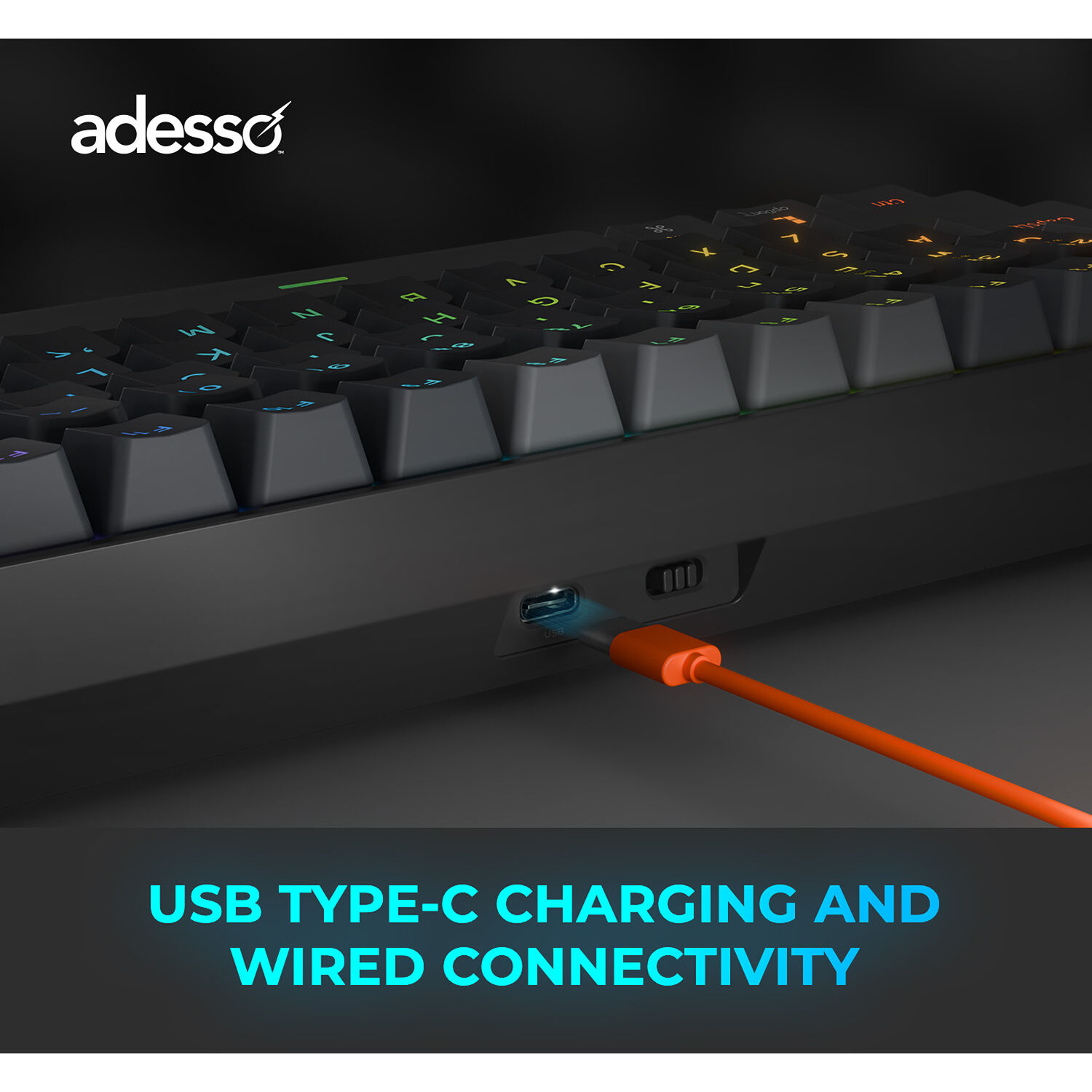 Adesso EASYTOUCH 1200 wireless RGB mechanical keyboard — view 9