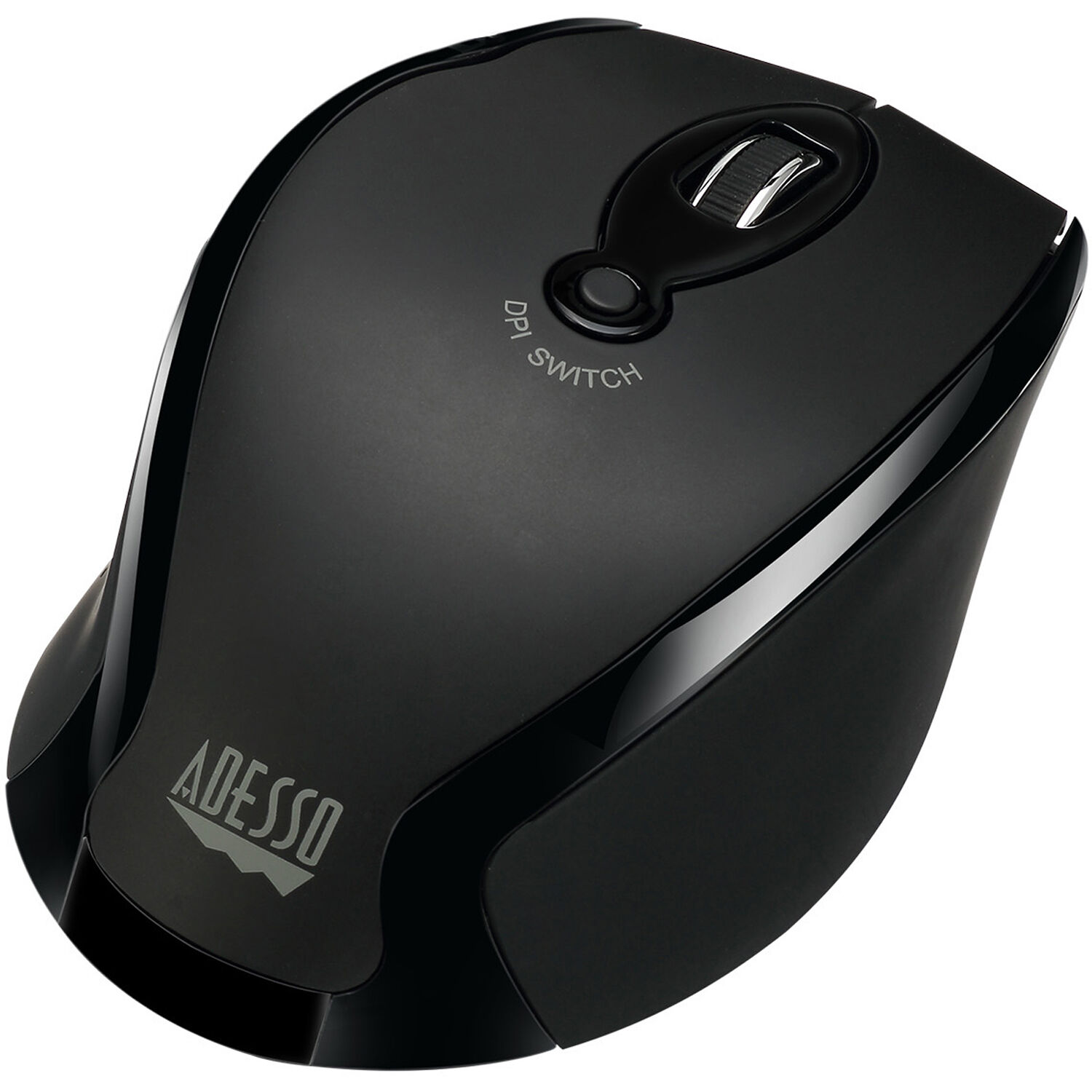 Adesso wireless ergonomic desktop mouse with optical sensor and DPI selector — view 3