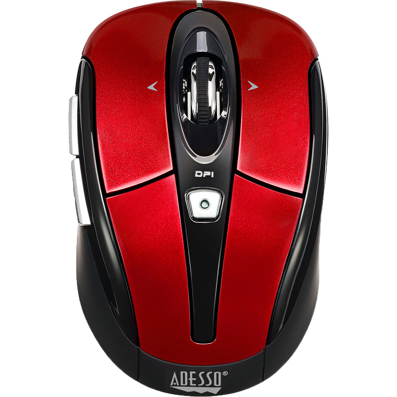 ADESSO RED 2.4GHZ WIRELESS OPTICAL MINI MOUSE,  WITH PROGRAMMABLE DRIVER, 4-WAY — view 2
