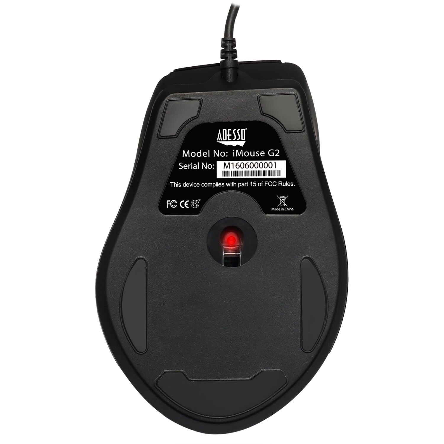 Adesso iMouse G2 ergonomic optical mouse with six buttons and scroll wheel — view 6
