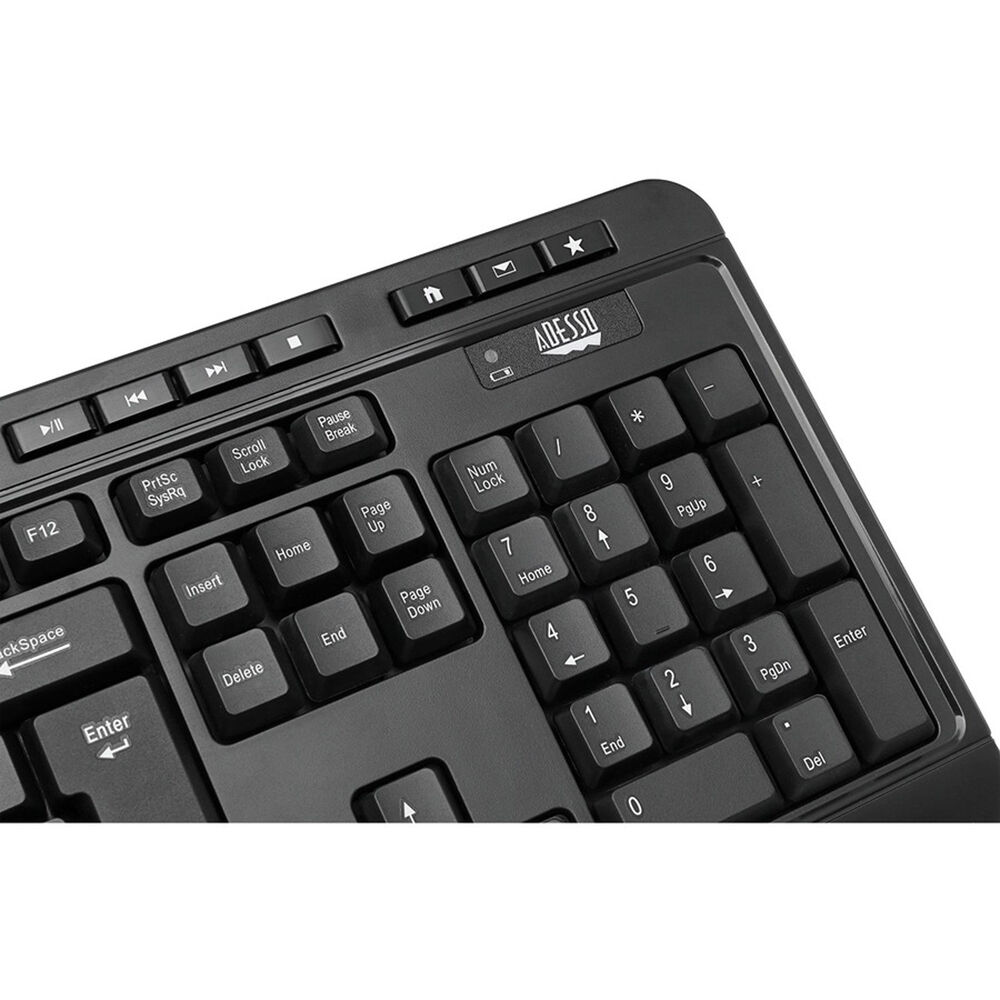 Adesso antimicrobial wireless keyboard and mouse combo with desktop receiver and hot keys — view 4